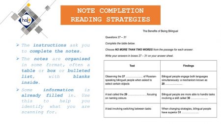 IELTS Reading Note Completion Questions