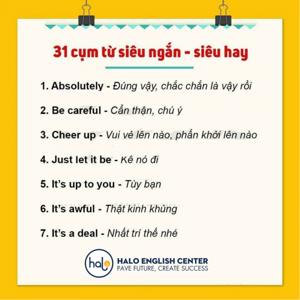 31 cụm từ ngắn siêu hay