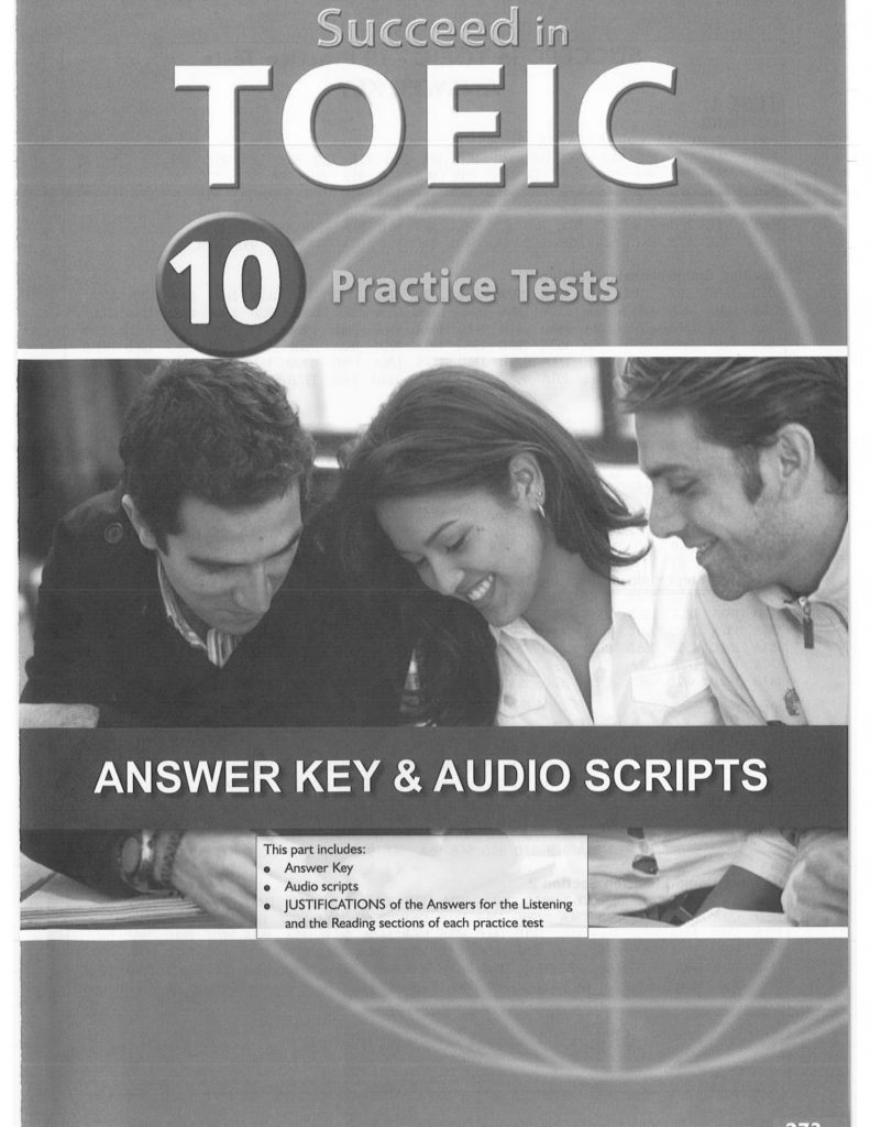 ANSWERS KEYS SUCCEED IN TOEIC