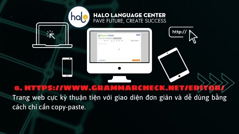 Website học tiếng anh Grammarchecker.net - Halo Language Center