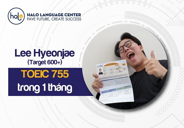 Phản hồi học viên Lee Hyeonjae toeic 755