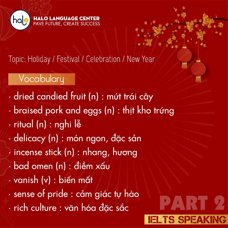 IELTS SPEAKING Tet Holiday Part 2 Vocabulary 1