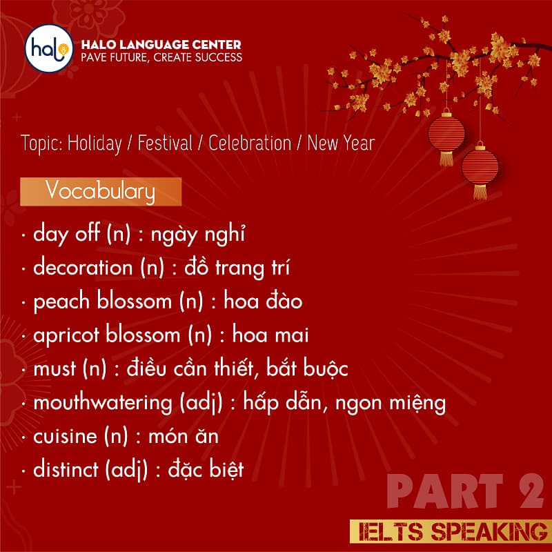 IELTS SPEAKING Tet Holiday Part 2 Vocabulary