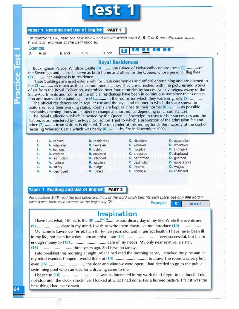 Tài liệu ôn thi FCE Sử dụng tiếng Anh & Reading Test