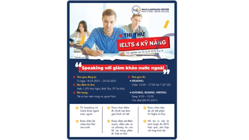 Lịch Thi Thử IELTS Tháng 3 - 2021
