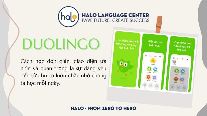 Ứng dụng học tiếng Anh miễn phí Doulingo - Halo Language Center