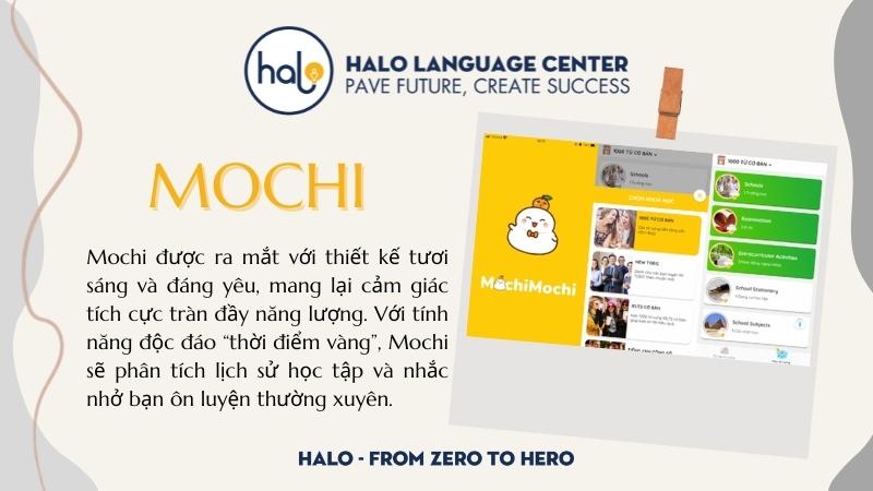 Ứng dụng học tiếng Anh miễn phí Mochi - Halo Language Center