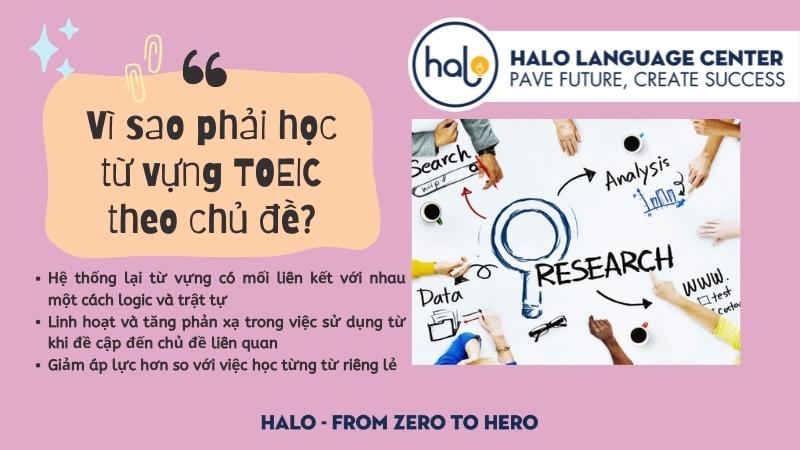 Vì sao phải học từ vựng toeic theo chủ đề - Halo Language Center