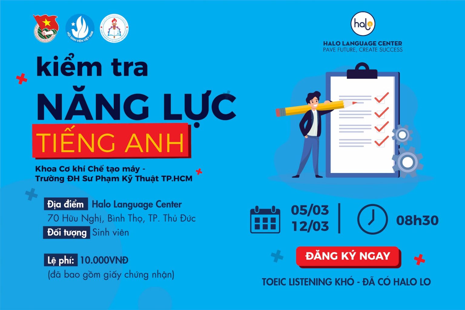 Halo phối hợp cùng với Khoa CKM SPKT tổ chức thi thử TOEIC Ở Thủ Đức