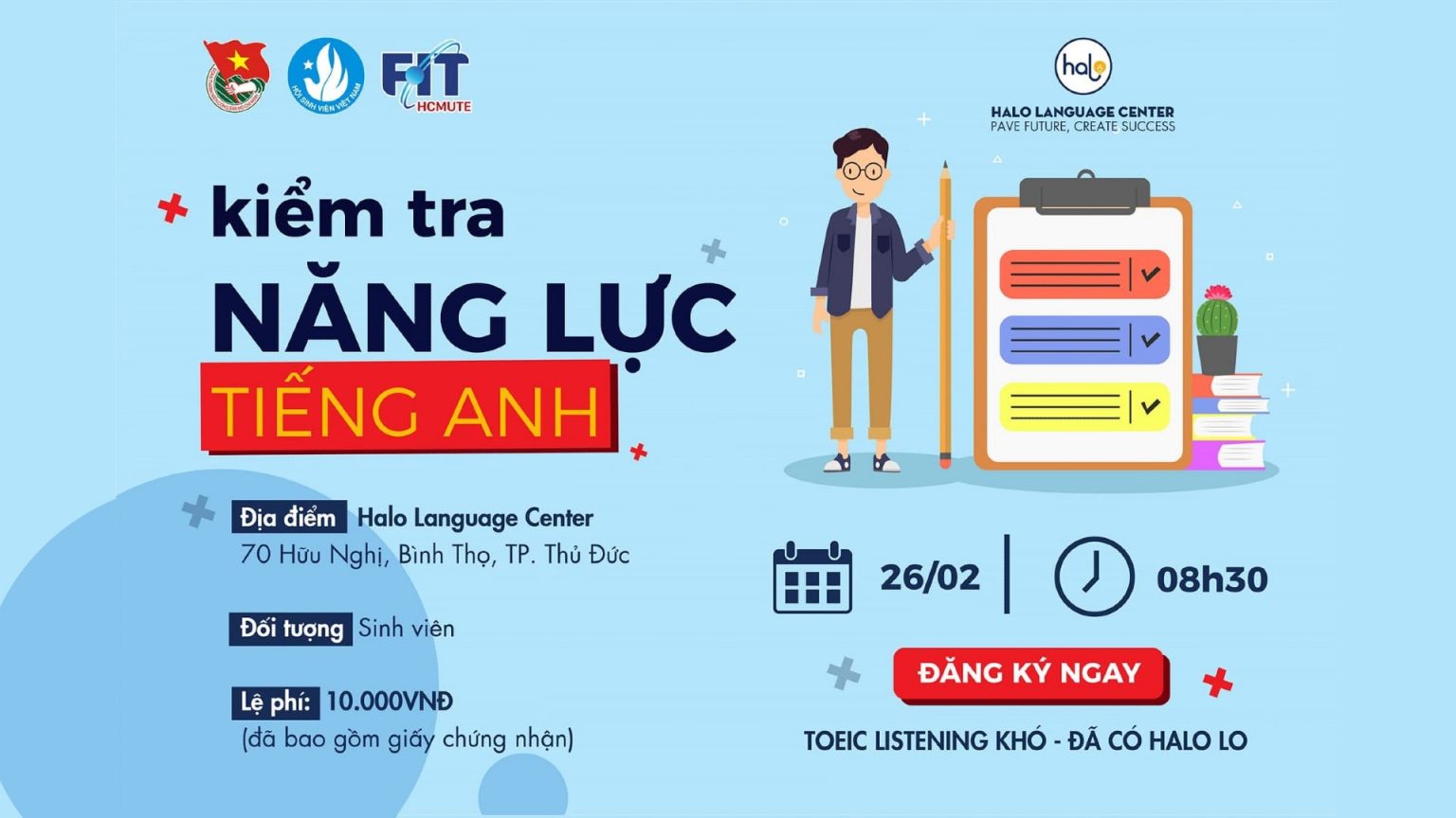 Halo phối hợp cùng khoa Công Nghệ Thông Tin trường SPKT tổ chức thi thử TOEIC