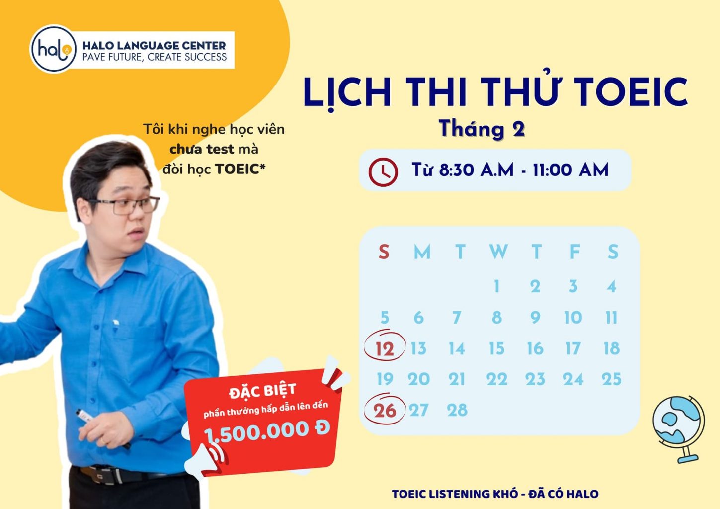 Thi thử TOEIC nhận quà trị giá lên đến 1,500,000 - Lịch thi thử TOEIC tháng 2 2023