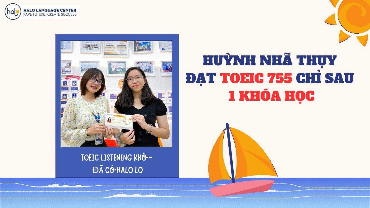 Huỳnh Nhã Thụy đạt Toeic 755