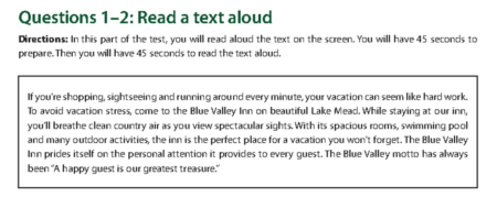 Đề mẫu TOEIC Speaking Read A Text Aloud