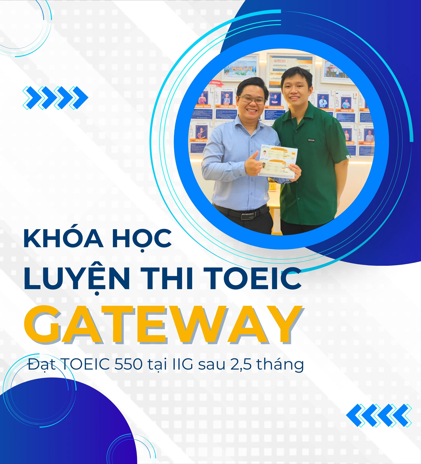 Khóa học luyện thi TOEIC Gateway cam kết TOEIC 550