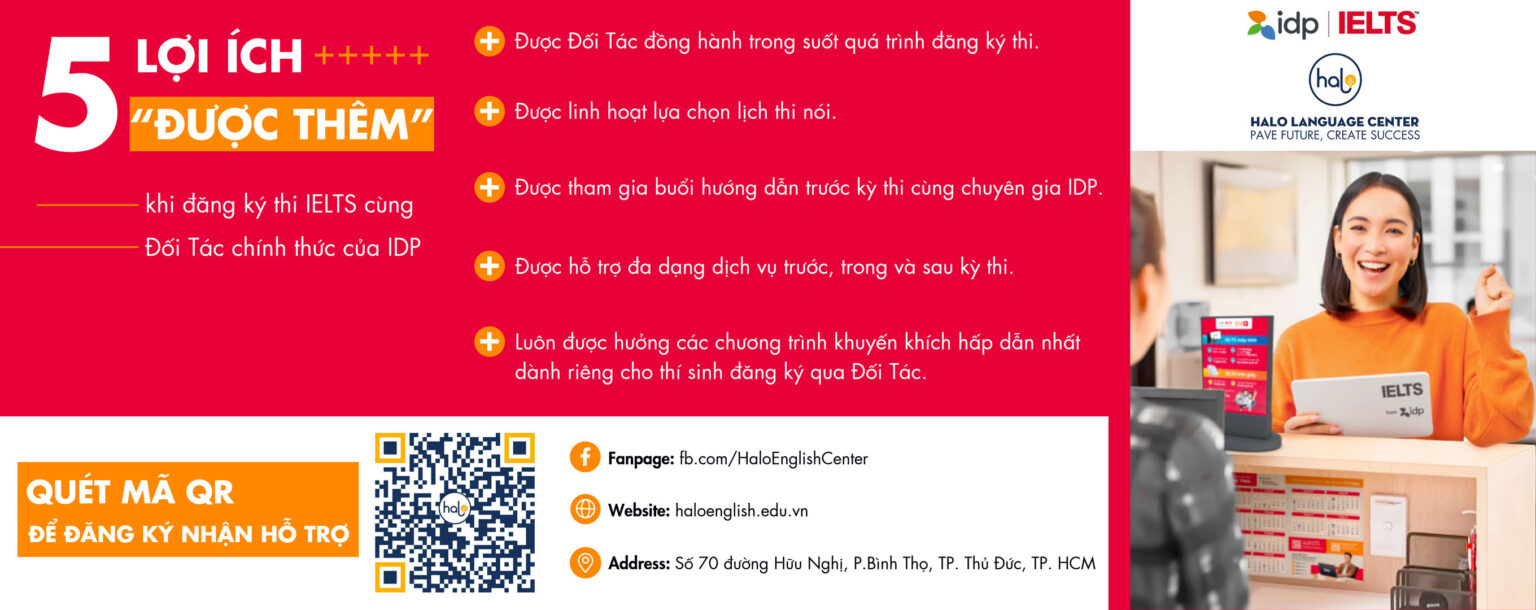 Anh ngữ Halo đối tác chính thức của IDP Việt Nam