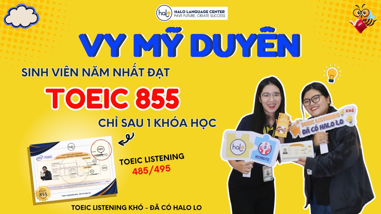 Vy Nỹ Duyên đạt TOEIC 855 từ năm nhất