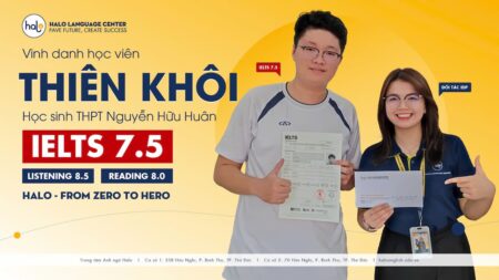 Chúc mừng bạn Kiều Thiên Khôi xuất sắc đạt 7.5 vượt mục tiêu ban đầu