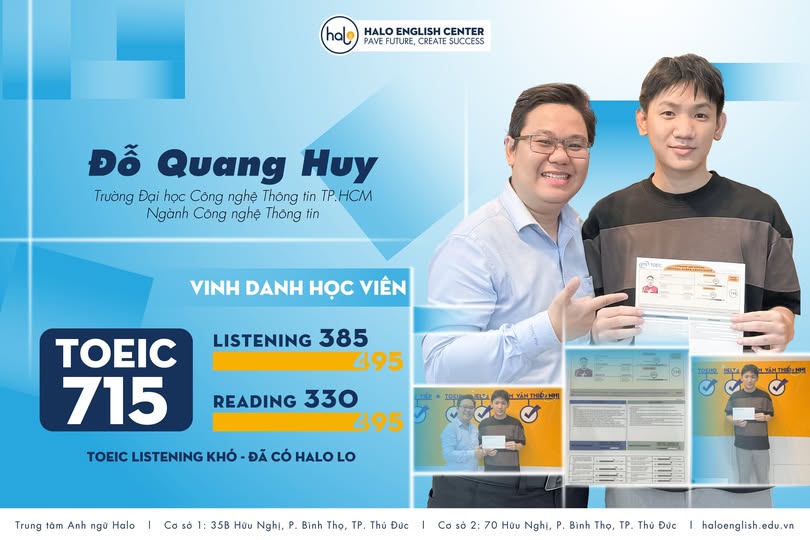 Huy cùng thầy James Lê tại Halo