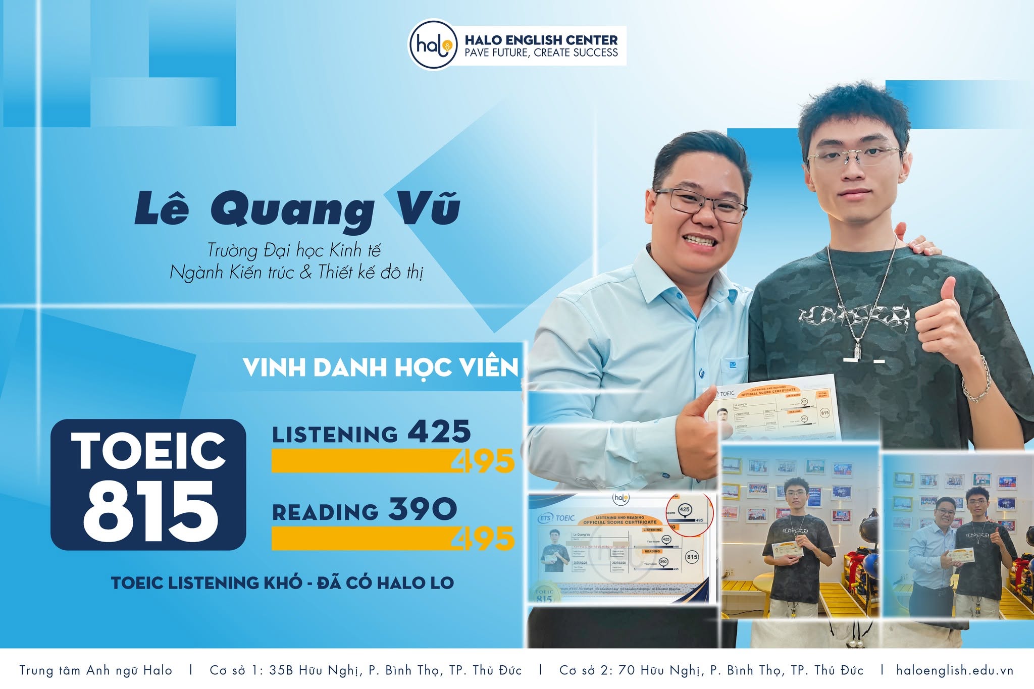 Quang Vũ cùng thầy James Lê