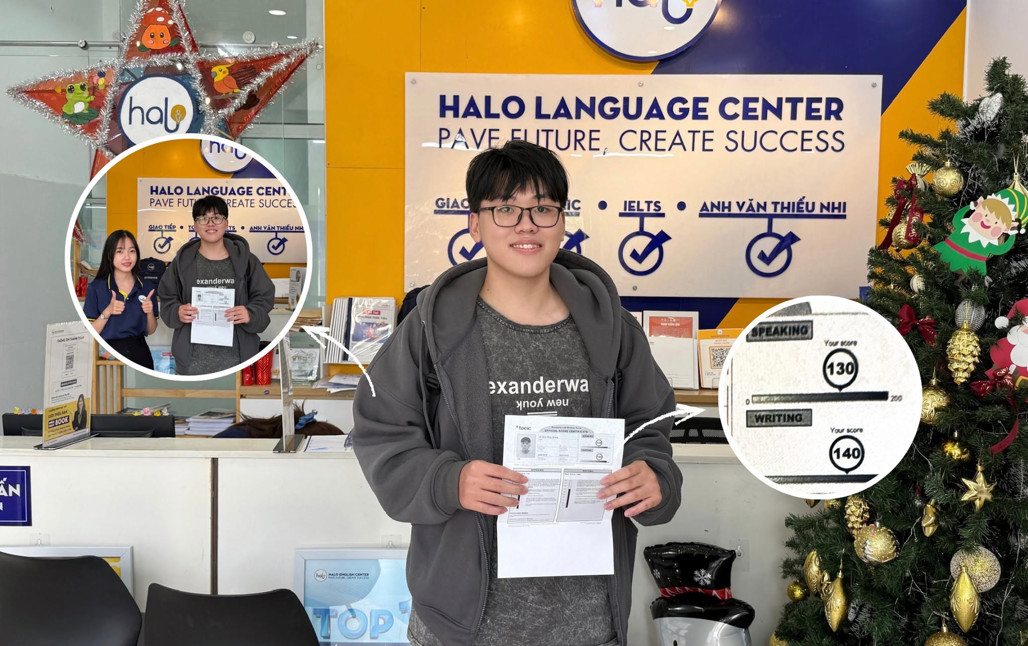 Nhật Quang nhận chứng chỉ TOEIC tại Halo