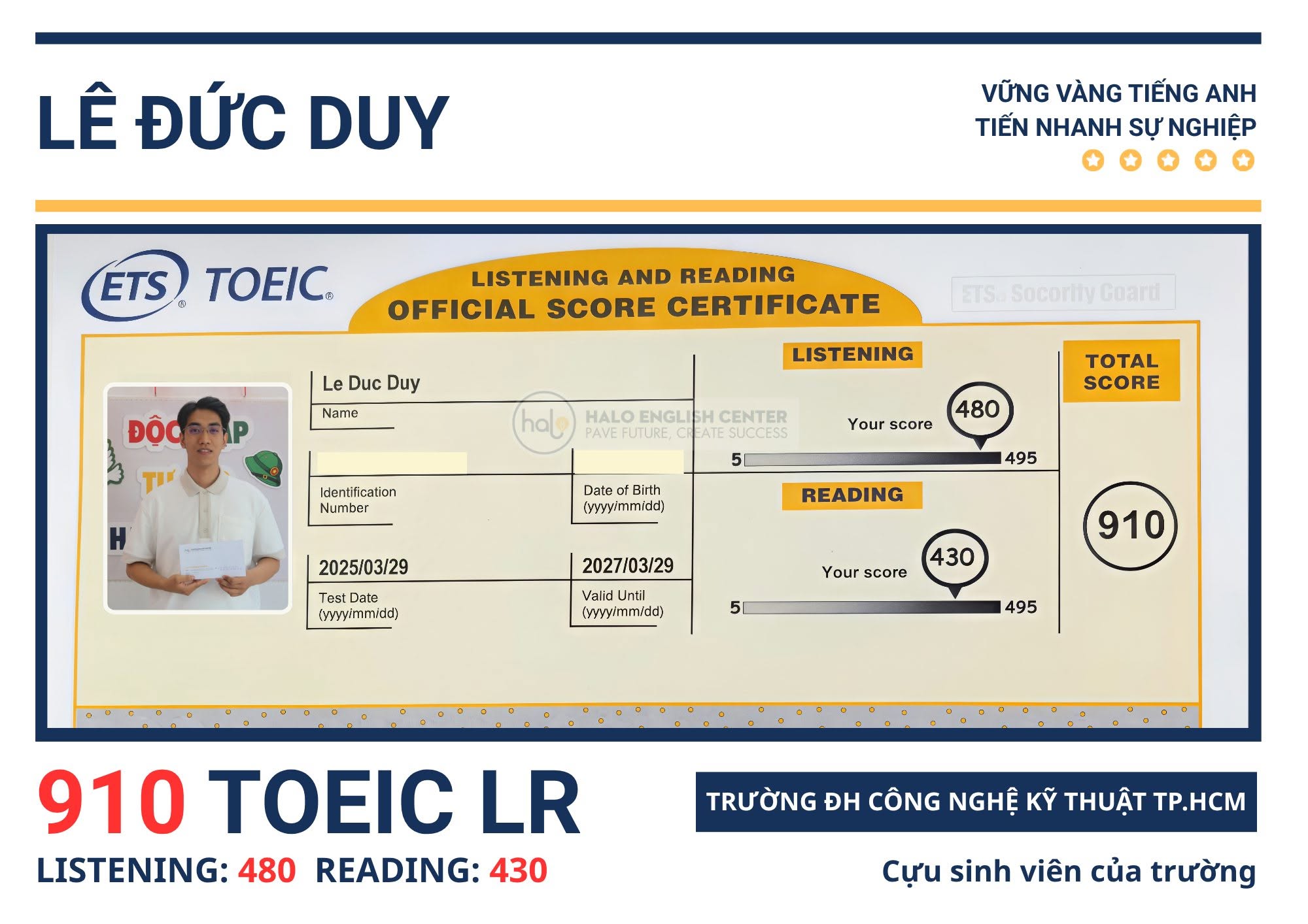 Chứng chỉ TOEIC của Đức Duy