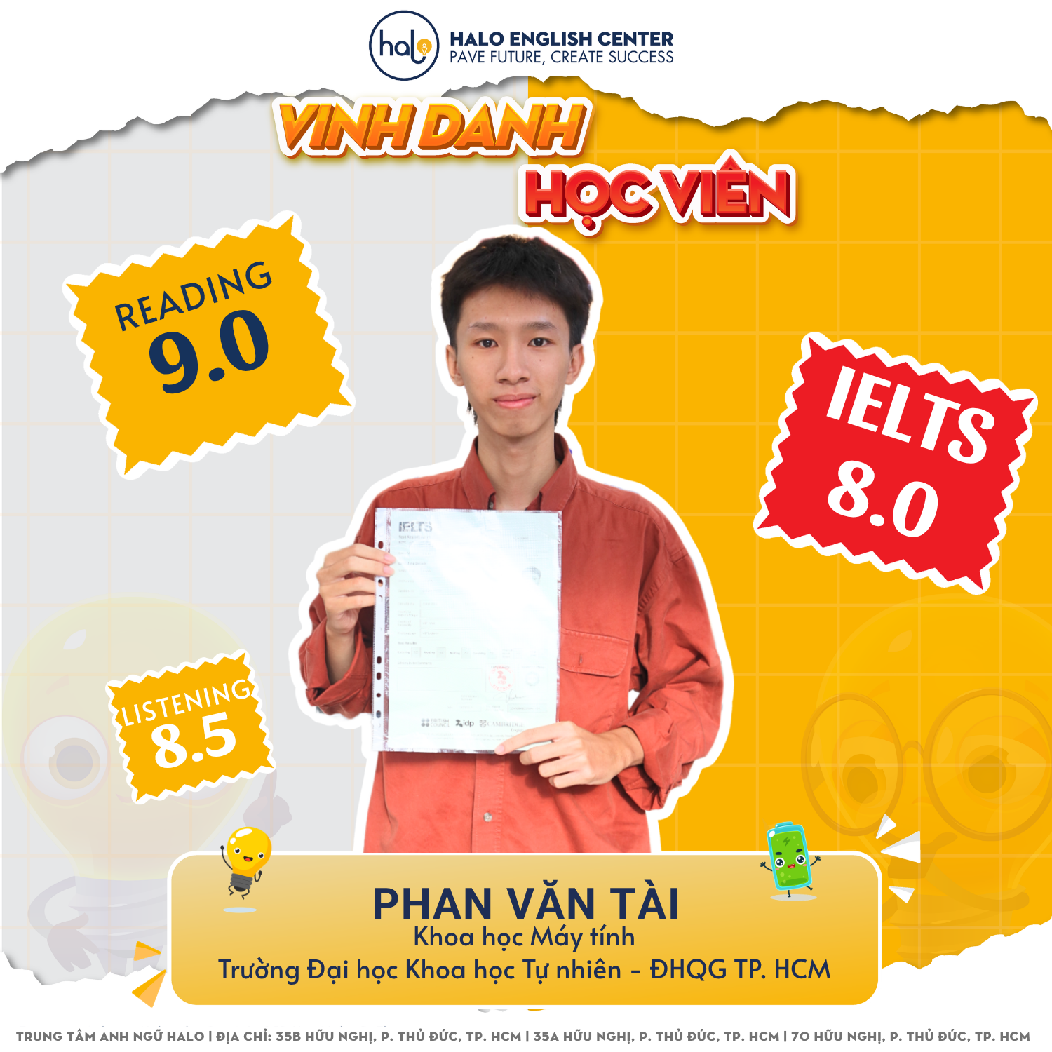 Vinh danh Phan Văn Tài