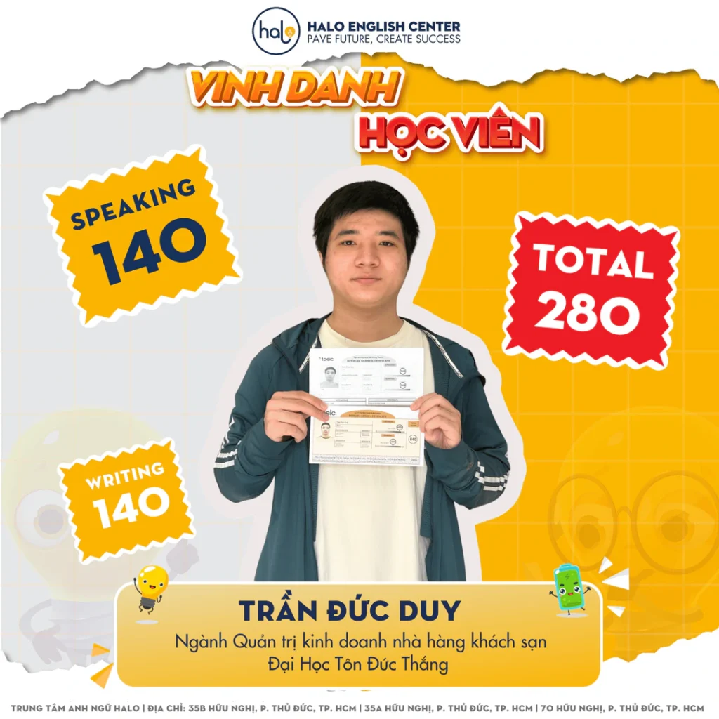 VINH DANH HỌC VIÊN TRẦN ĐỨC DUY